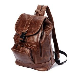 Leather unisex Backpack